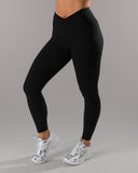 Wrap Mid Rise Legging - Black