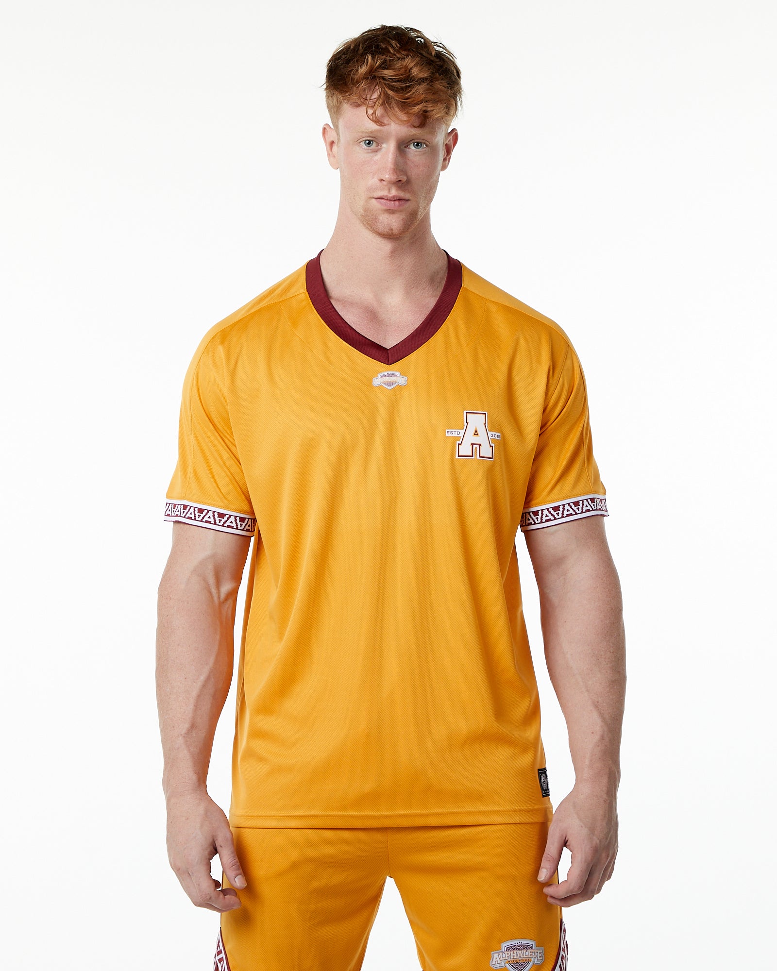 Alphalete Men's Varsity NFL Jersey | Marigold | XL | 100% Polyester | Oversized