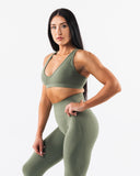 Amplify Deep V Bra - Noble Green