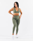 Amplify Deep V Bra - Noble Green