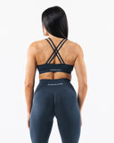 Amplify Deep V Bra - Trusted Blue