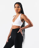 Amplify Deep V Bra - White