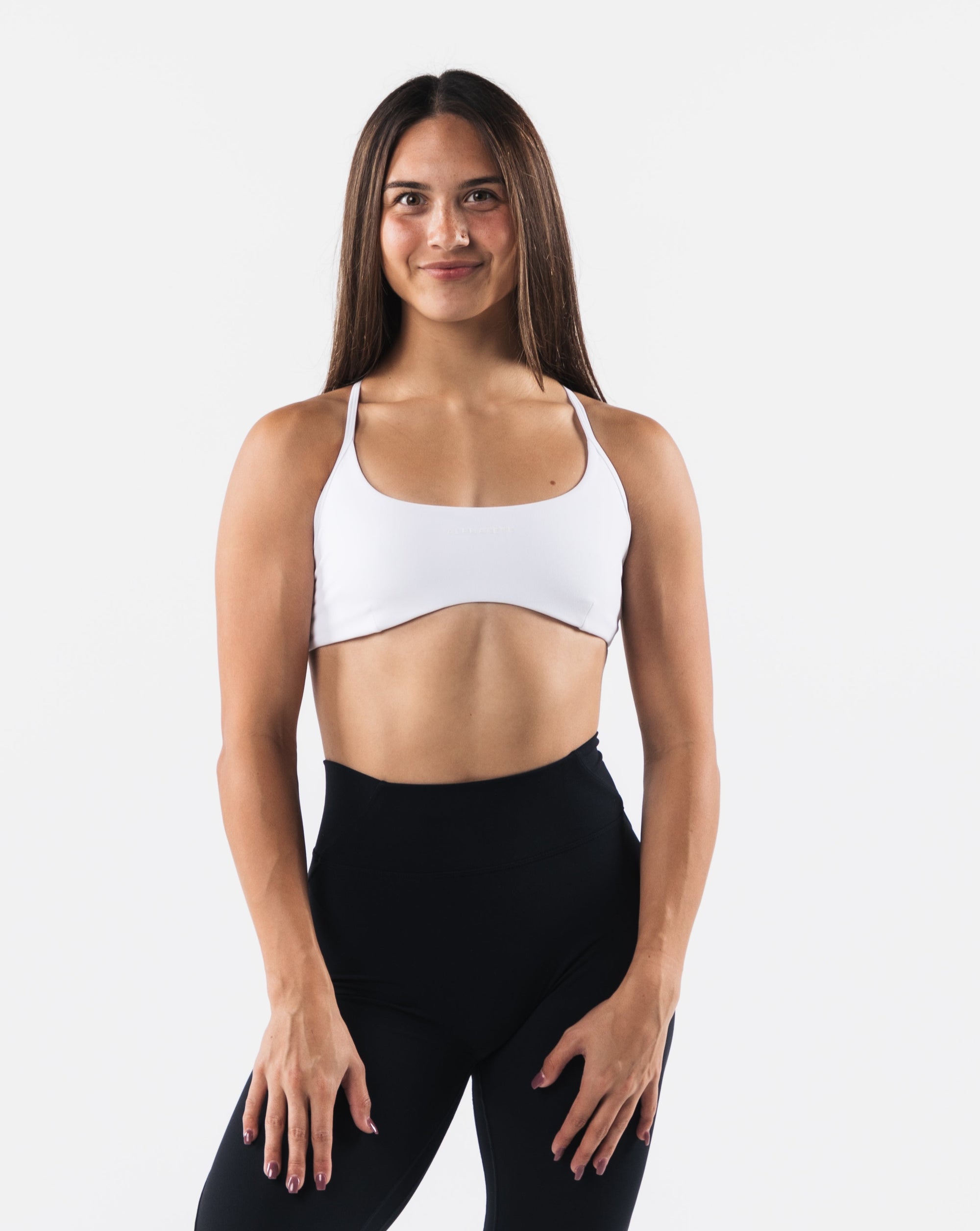 Strappy Long Sleeve Gym Yoga Sports Bra for Women Long Sleeved