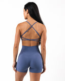 Aura Strappy Bra - Dusty Blue