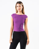 Basics Open Back Top - Purple Noir