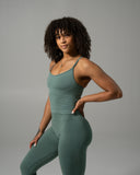 Crossed Push Tank - Juniper Green