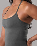Halter Push Tank - Dark Heather Grey