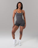 Halter Push Tank - Dark Heather Grey