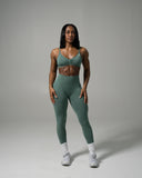 Pump Mid Rise Legging - Juniper Green