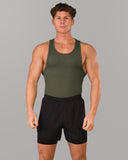 Zero Ribbed Tank 2pk - Signature Green / Signature Brown
