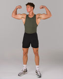 Zero Ribbed Tank 2pk - Signature Green / Signature Brown