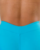 Dip Back Mid Rise Short - Cerulean