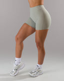 Dip Back Mid Rise Short - Silver