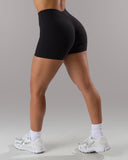 Dip Back Mid Rise Short - Black