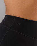 Dip Back Mid Rise Short - Black