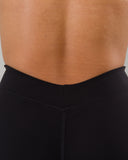 Dip Back Mid Rise Short - Black
