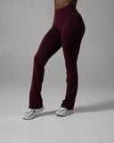 Pump Mid Rise Flared Pant Long - Merlot