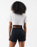 LDB Oversized Crop Tee - Heather Cloud