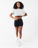 LDB Oversized Crop Tee - Heather Cloud