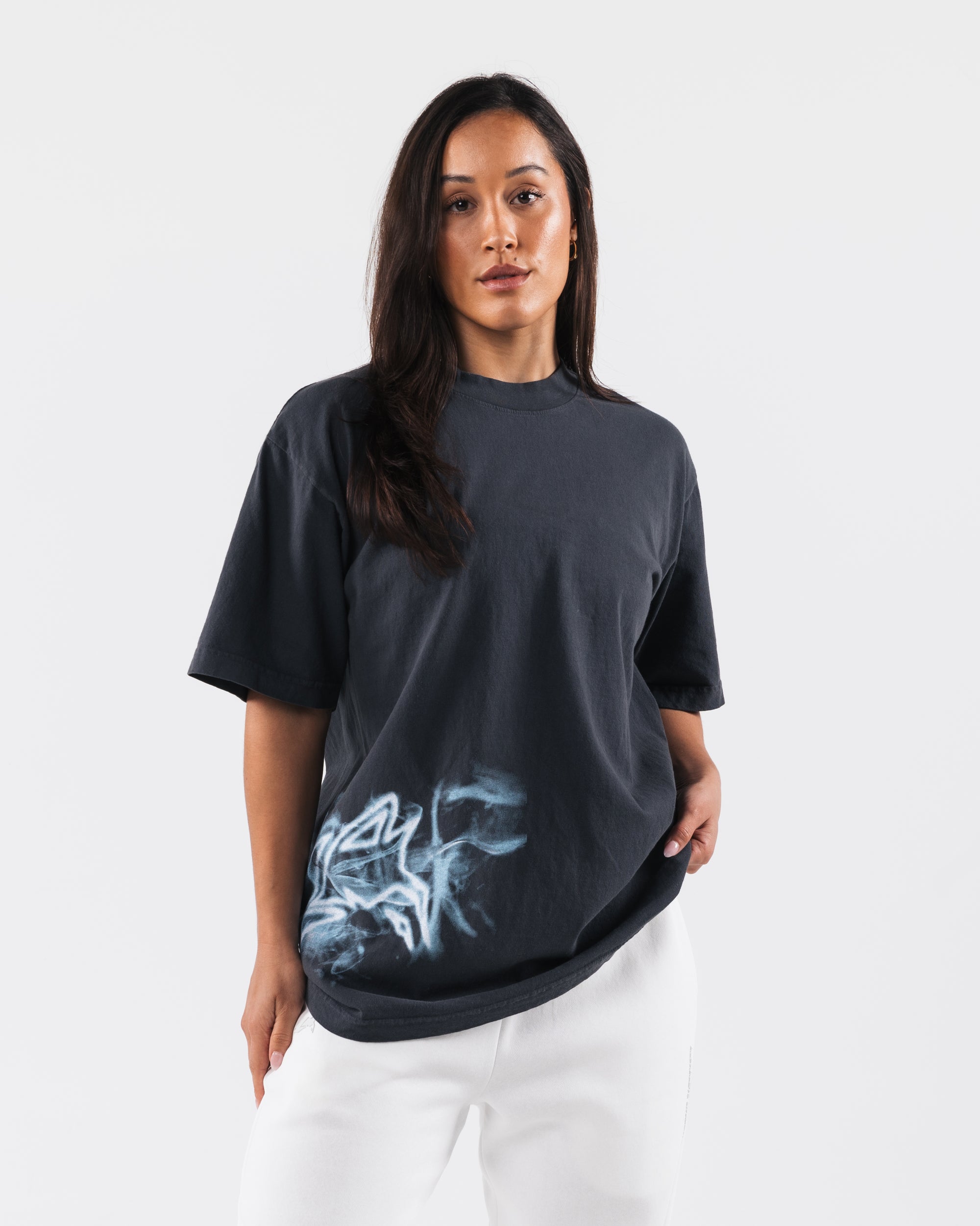 Dolphin gray half sleeves - Oversized Shirt