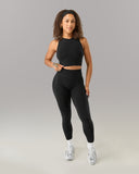 Stratus Crop Tank - Black
