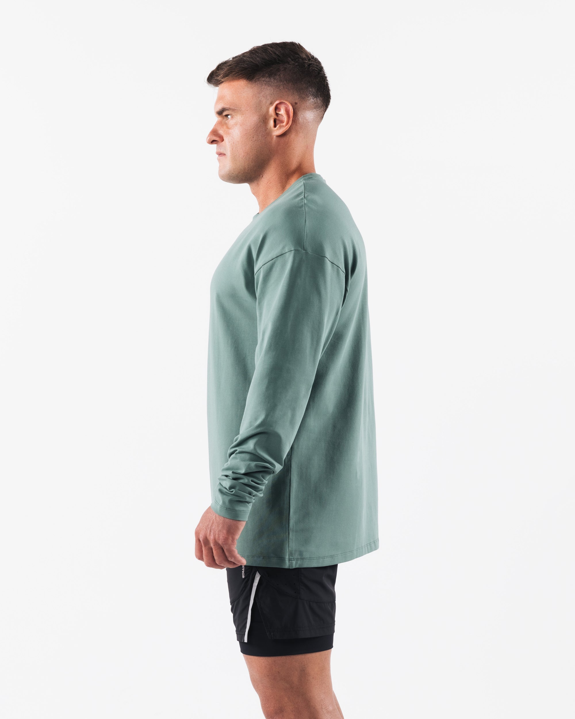 Micro-waffle T-Shirt (LS) in Sage - TAILORED ATHLETE - USA